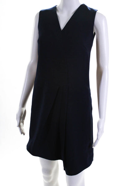 Osman Womens Sleeveless Gathered Wrap Dress Navy Blue Size 2 11507236