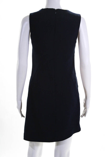 Osman Womens Sleeveless Gathered Wrap Dress Navy Blue Size 2 11507236