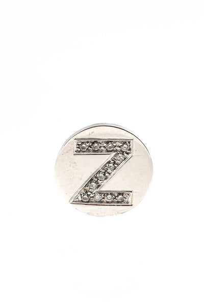 Spallanzani Sterling Silver Diamond Initial Z Letter Magnetic Round Charm LL19LL
