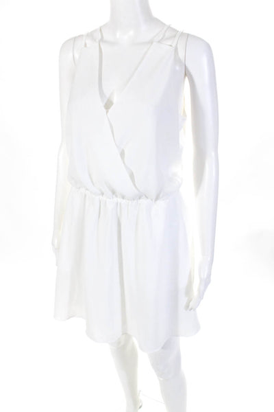 Cooper & Ella Womens Sleeveless V-Neck Fit & Flare Dress White Size Small