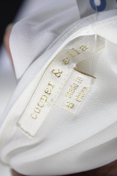 Cooper & Ella Womens Sleeveless V-Neck Fit & Flare Dress White Size Small