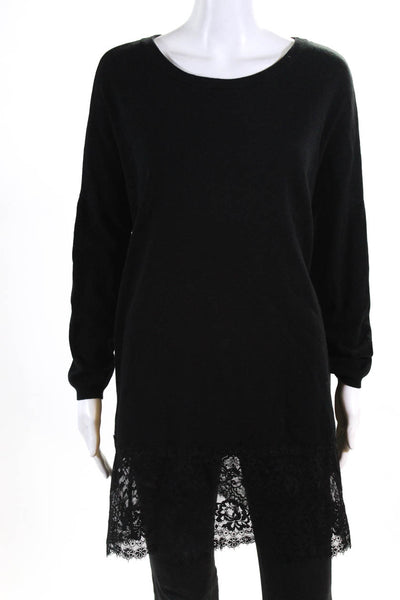 Twinset Womens Knit Lace Hem Nero Sweater Dress Size S 12673813