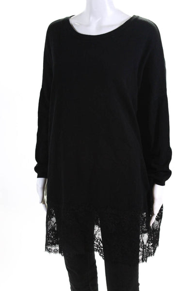 Twinset Womens Knit Lace Hem Nero Sweater Dress Size S 12673813