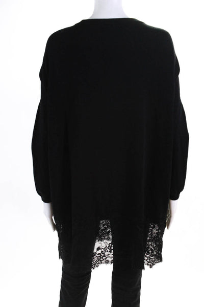 Twinset Womens Knit Lace Hem Nero Sweater Dress Size S 12673813