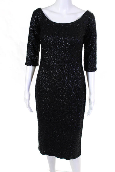 Dress The Population Womens Addison Sequin Sheath Black Size X-Large 10733130