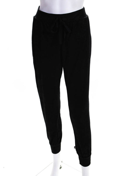 Terez Womens Printed Knit Drawstring Jogger Pants Black Size Large