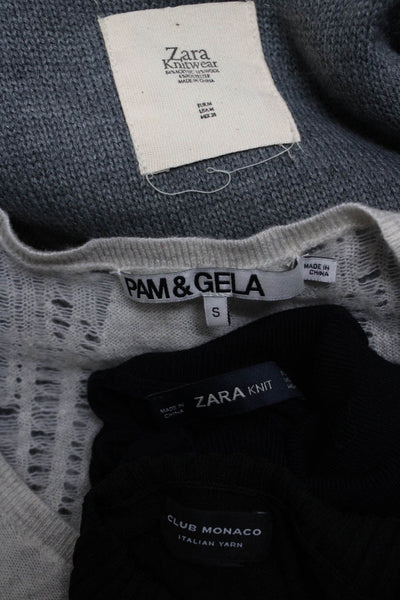 Pam & Gela Club Monaco Zara Womens Sweaters Vest Beige Size S M Lot 4