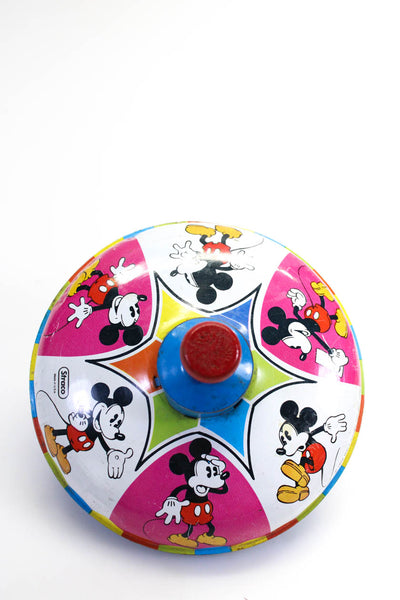 Straco Vintage Multicolor Aluminum Disney Mickey Mouse Spinning Top Toy