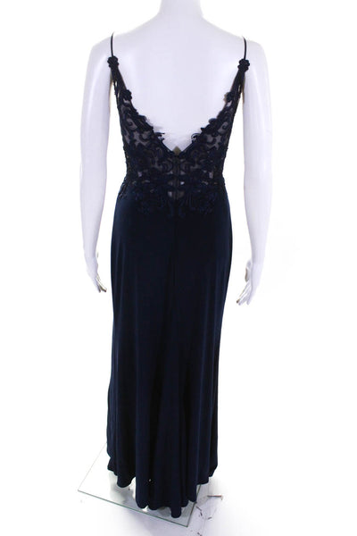 FAVIANA Womens Navy Lace Bodice Gown Size 10 12159616