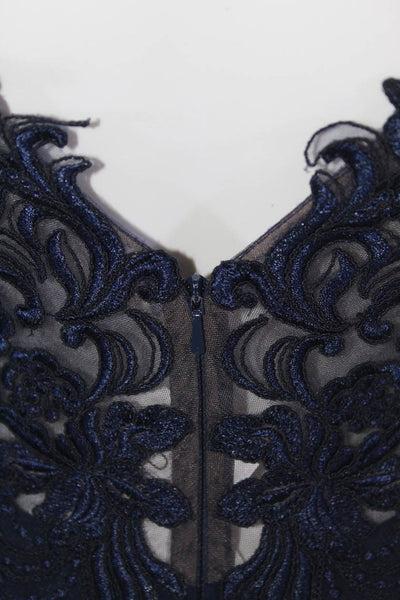 FAVIANA Womens Navy Lace Bodice Gown Size 10 12159616