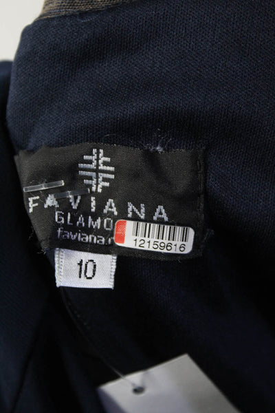 FAVIANA Womens Navy Lace Bodice Gown Size 10 12159616