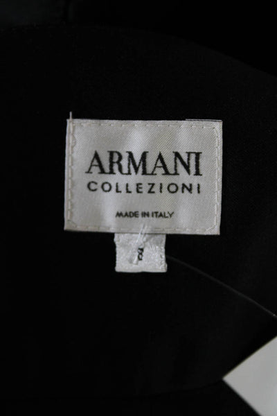 Armani Collezioni Womens Sleeveless Velvet Sheath Dress Black Size 8