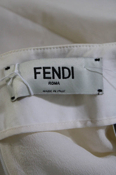 Fendi Womens Flower Mini Skirt Cream Size Italian 40