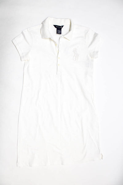 Ralph Lauren  Childrens Girls Polo Shirt Dress White Size Extra Large 16