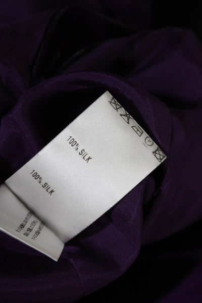 Chloe  Womens Silk Pleated Zip Up Mini Skirt Purple Size 34