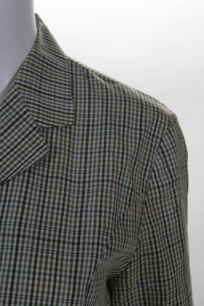 Burberrys Womens Four Button Short Sleeve Blazer Green Size 7