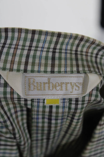 Burberrys Womens Four Button Short Sleeve Blazer Green Size 7