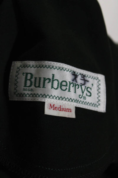 Burberrys Womens Suede A-Line Midi Skirt Green Size Medium
