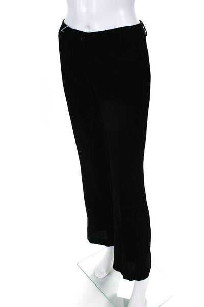D&G Womens Wool Blend Pleated Straight Leg Trouser Dress Pants Black Size 26