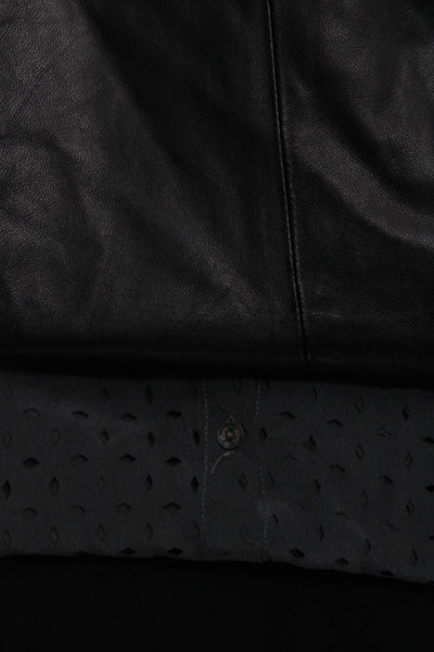 Ecru Womens Suede Long Sleeve Scoop Neck Blouse Black Gray Size XS XL Lot 3