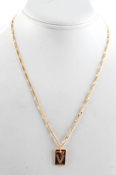 Maison Irem Womens Tilly Initial Necklace - V Size One Size LL19LL
