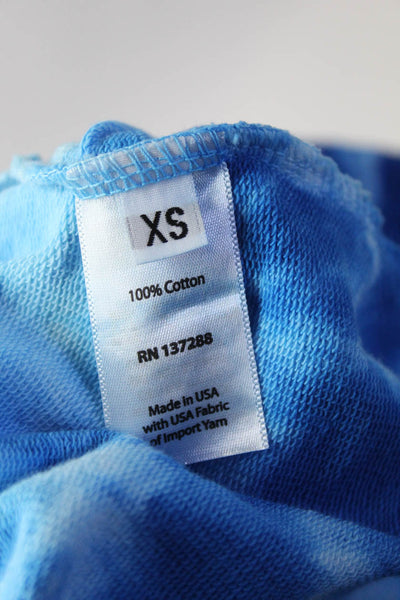 Year of Ours Womens Boyfriend Sweat Shorts Blue Tie Dye Size XS