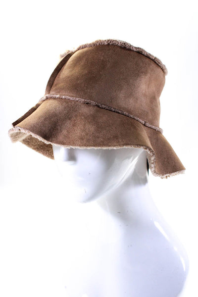 Hat Attack Womens Reversible Faux Shearling Bucket Hat Natural Size One Size