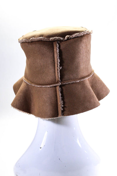 Hat Attack Womens Reversible Faux Shearling Bucket Hat Natural Size One Size