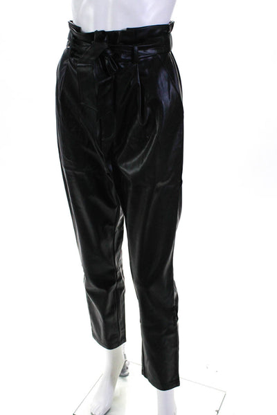 BB Dakota Womens Vegan Leather Paper Bag Pants Black Size 8