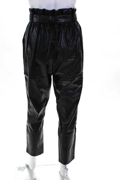 BB Dakota Womens Vegan Leather Paper Bag Pants Black Size 8