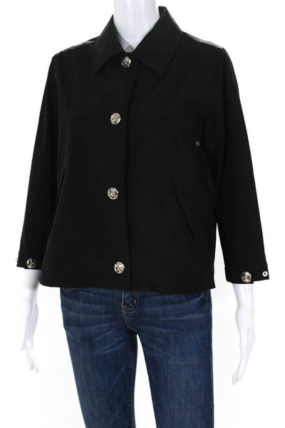 Mastermind Japan Womens Collared Long Sleeve Snap Front Jacket Black Size S