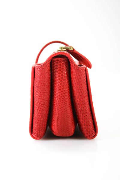 Fontana Milano 1915 Womens Snakeskin mini A Plus Crossbody Handbag Red