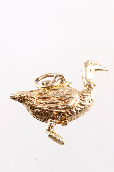 Designer Antique Yellow Gold Goose Locket Pendant Charm