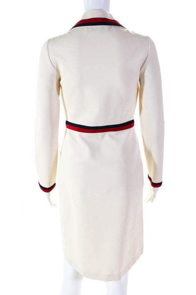 Gucci Womens A Line Mid Length Office Dress Cream Size Extra Extra Small