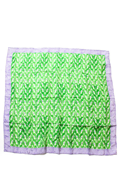 Ralph Lauren Collection Womens Silk Geometric Print Scarf Green Purple