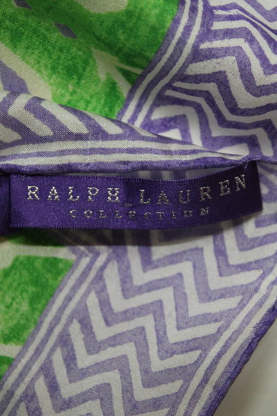 Ralph Lauren Collection Womens Silk Geometric Print Scarf Green Purple