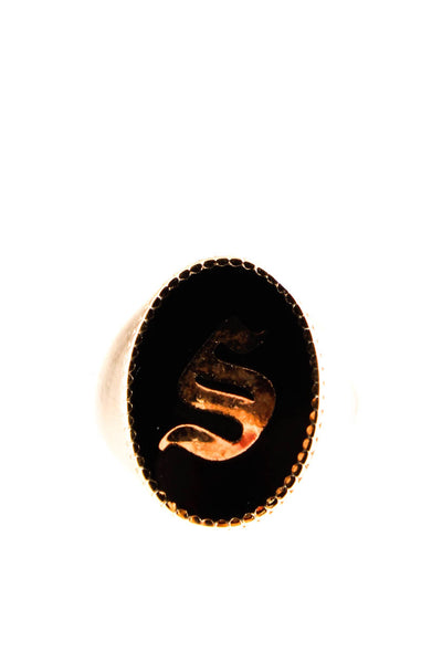 Maison Irem Womens Gothic Initial Signet Ring - S Size 7