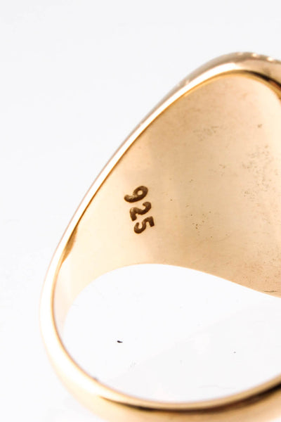 Maison Irem Womens Gothic Initial Signet Ring - S Size 7