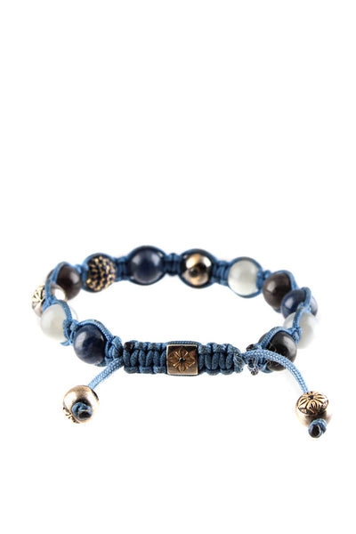 Shamballa Womens 18K Sapphire & Diamond Blue Bead Bracelet