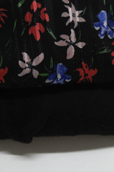 Aqua Womens Floral Printed Shirt V Neck Sweater Black Size Small Medium Lot 2