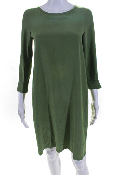 'S MaxMara Womens One Sleeve Knee Length Shift Dress Green Size 4