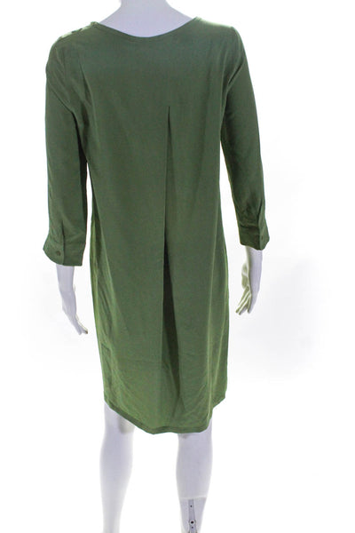 'S MaxMara Womens One Sleeve Knee Length Shift Dress Green Size 4