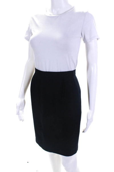 Giorgio Armani Le Collezioni Womens Zip Up Mini Pencil Skirt Black Size 6