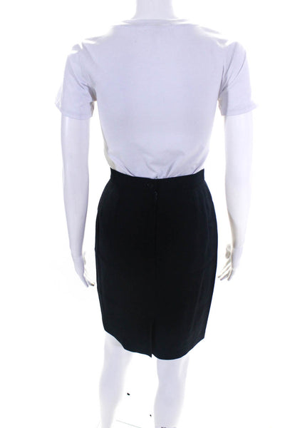 Giorgio Armani Le Collezioni Womens Zip Up Mini Pencil Skirt Black Size 6