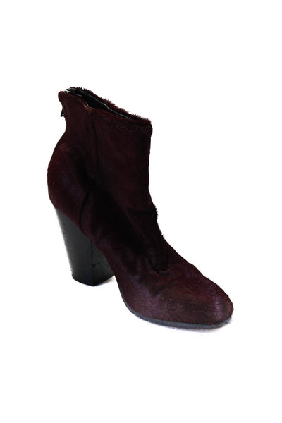 Rag & Bone Womens Pony Hair Boots Burgundy Size 37 7 LL19LL