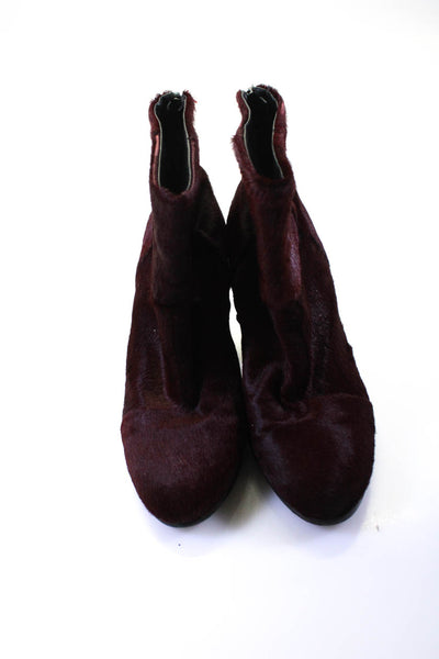 Rag & Bone Womens Pony Hair Boots Burgundy Size 37 7 LL19LL
