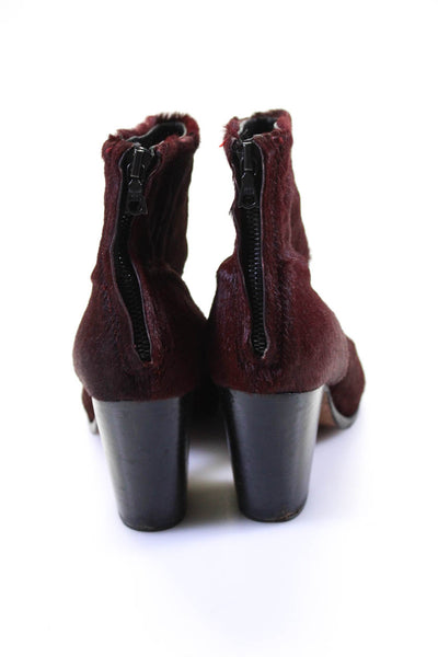 Rag & Bone Womens Pony Hair Boots Burgundy Size 37 7 LL19LL