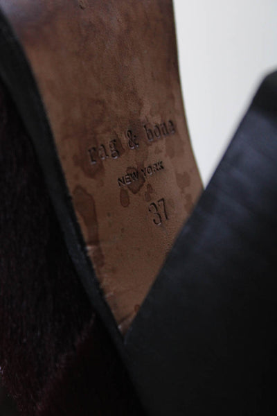 Rag & Bone Womens Pony Hair Boots Burgundy Size 37 7 LL19LL