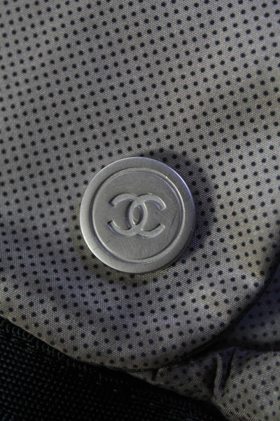 Chanel Womens Shopper Tote Nylon Handbag Gray