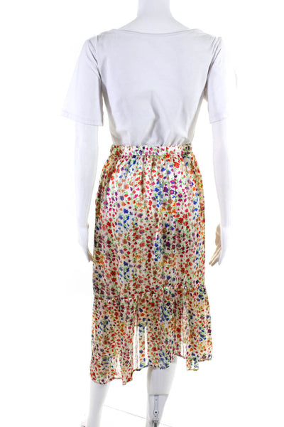 Ba&Sh Womens Floral Print Midi Skirt White Size S